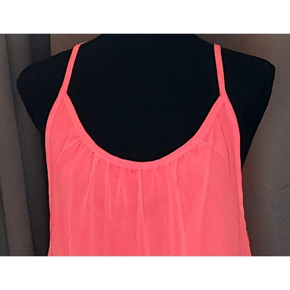 Hot Pink Crochet Lattice Racerback Mini Shift Dress Summer Beach Coverup L - Picture 5 of 7
